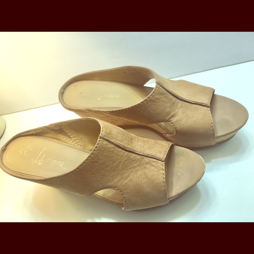 Ladies Heeled Sandals, Beige/Tan, Size 9M